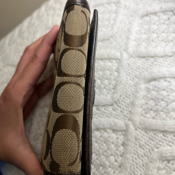 Coach Signature Brown and Tan Wallet - Picture 12 of 13